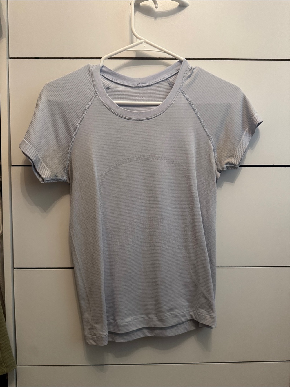 lululemon athletica Light Blue Short Sleeve Ribbed Active Tee